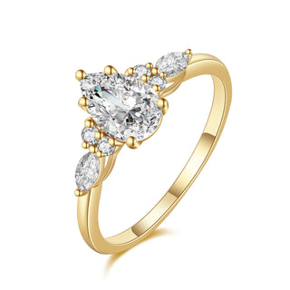 Celestial Tear · Pear Cut Moissanite Engagement Ring