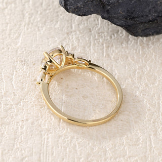A Luminous Heart · Round Cut Moissanite Engagement Ring