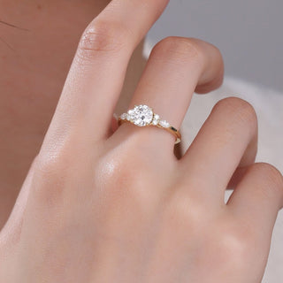 A Luminous Heart · Round Cut Moissanite Engagement Ring