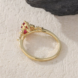 Scarlet Promise · Pear Cut Red Tourmaline Promise Ring