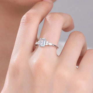 Azure Serenity · Emerald Cut Aquamarine Engagement Ring