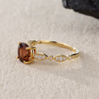Amber Bloom · Round Cut Tourmaline Promise Ring