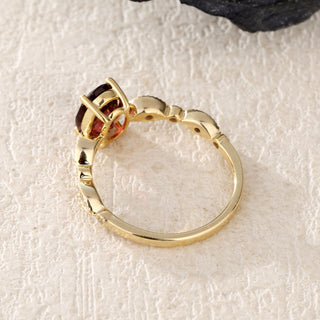 Crimson Glow · Oval Cut Red Tourmaline Promise Ring