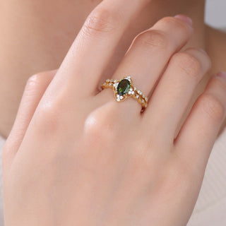 Verdant Vow • Oval Tourmaline Bridal Set