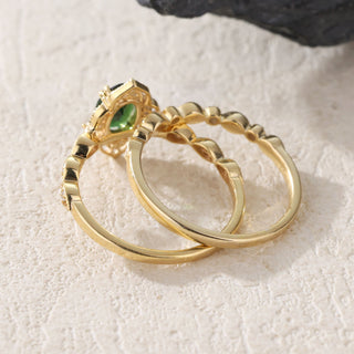Verdant Vow • Oval Tourmaline Bridal Set