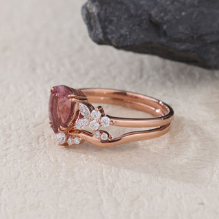 Blush Symphony · Pear Cut Pink Tourmaline Bridal Set
