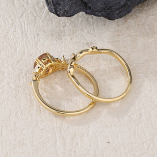 Sunset Symphony · Cushion Cut Pink Tourmaline Bridal Set