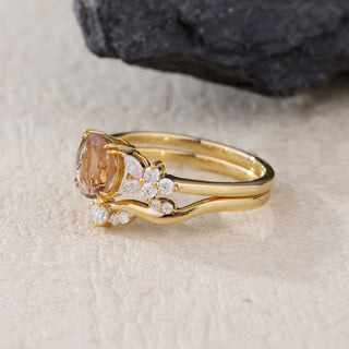 Sunset Symphony · Cushion Cut Pink Tourmaline Bridal Set