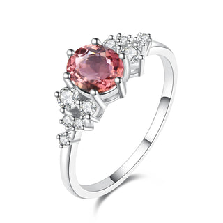 Rosy Dawn · Round Cut Pink Tourmaline Engagement Ring