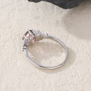 Rosy Dawn · Round Cut Pink Tourmaline Engagement Ring