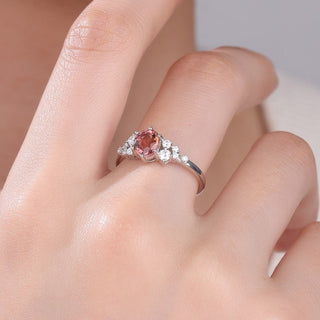 Rosy Dawn · Round Cut Pink Tourmaline Engagement Ring