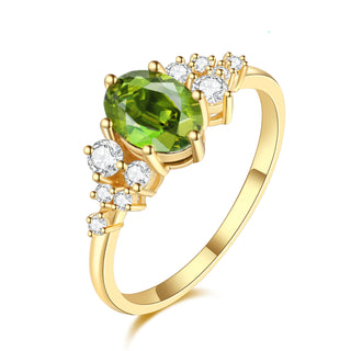 Verdant Dawn · Oval Cut Green Tourmaline Engagement Ring