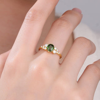 Emerald Whisper · Oval Cut Green Tourmaline Engagement Ring
