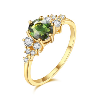 Emerald Whisper · Oval Cut Green Tourmaline Engagement Ring