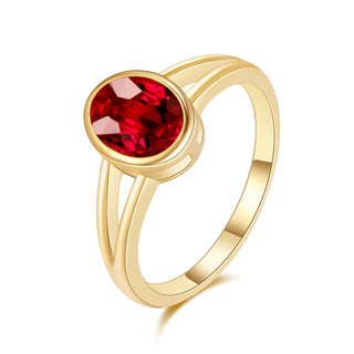 Crimson Oath · Oval Cut Tourmaline Promise Ring