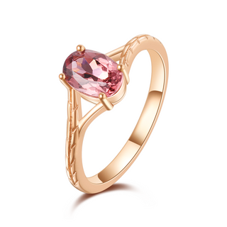 Rosy Pledge · Oval Tourmaline Promise Ring