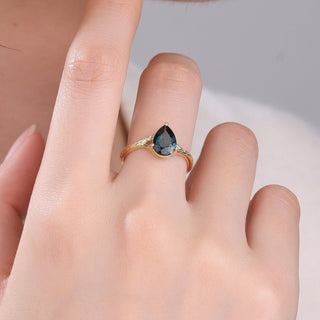 Ocean Whisper · Pear Tourmaline Promise Ring