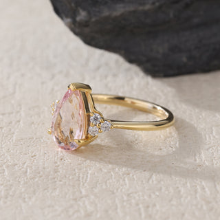 Blush Secret · Pear Brilliant Morganite Promise Ring