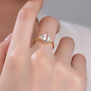 Blush Secret · Pear Brilliant Morganite Promise Ring