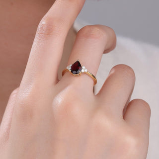 Crimson Vow • Heart Tourmaline Promise Ring