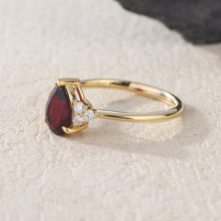 Crimson Vow • Heart Tourmaline Promise Ring