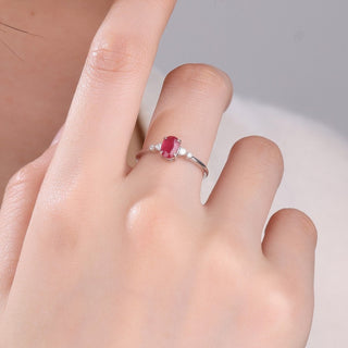Crimson Whisper • Oval Ruby Promise Ring