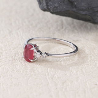 Crimson Whisper • Oval Ruby Promise Ring