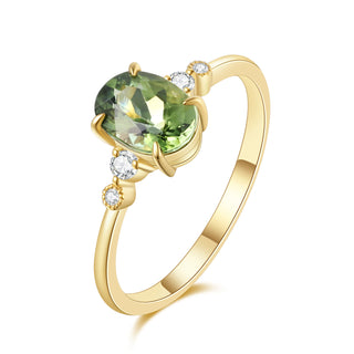 Verdant Glow • Oval Tourmaline Promise Ring