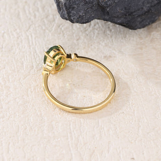 Verdant Glow • Oval Tourmaline Promise Ring
