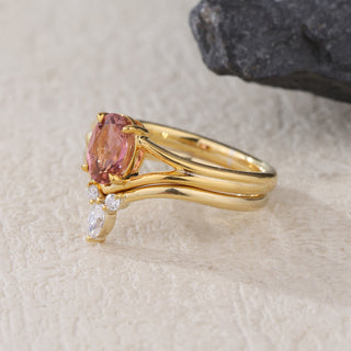 Blush Glow • Oval Tourmaline Bridal Set
