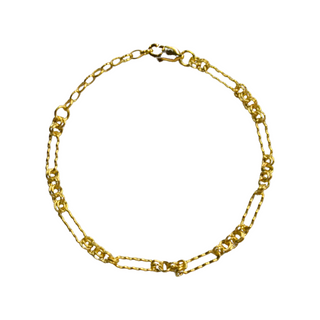 925 Italian Silver Bracelet 35*12 corrugated double-ring bracelet 16+3cm