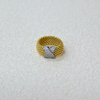 925 italian silver ring 9.7 meshawork utetheisa kong soft-hearted X diamond