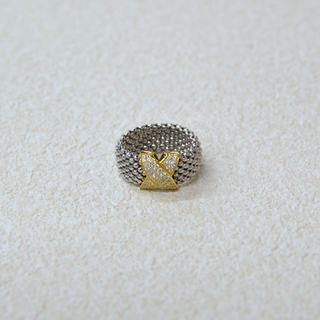 925 italian silver ring 9.7 meshawork utetheisa kong soft-hearted X diamond