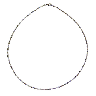 925 Italian Silver Necklace 1.2 Laser-Edited Flash Bead B20 45CM