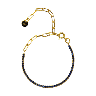 925 Italian Silver Bracelet 1.5m Blue Spinel Bracelet with Four Claws 17cm