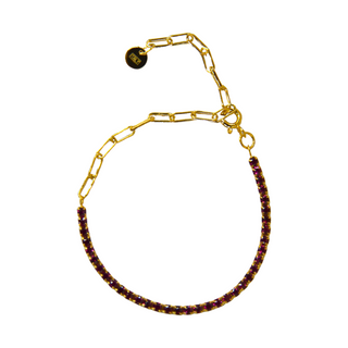 925 Italian Silver Bracelet 2.0m 4 claw red corundum 8# bracelet 17cm