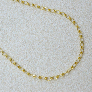 925 Italian Silver Necklace Double-circle necklace with floral oval interlinks 60cm