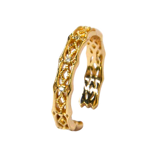 925 italian silver ring Vintage Hollow-out Texture Ring