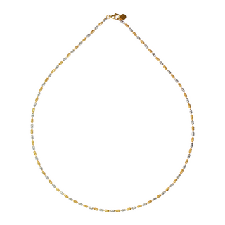 925 Italian Silver Necklace，2mm bicolor cylinder chain