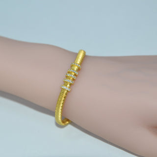 925 Italian Silver Bracelet,5mm flat gold string wire-wound bracelet，16+3cm