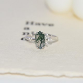 Moonfern· Moss agate promise Ring