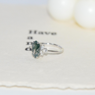 Moonfern· Moss agate promise Ring
