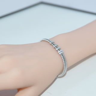 925 Italian Silver Bracelet,5mm flat gold string wire-wound bracelet，16+3cm