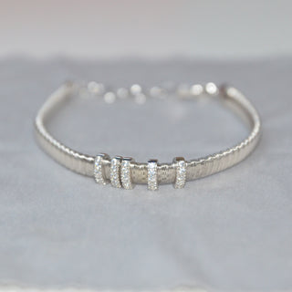 925 Italian Silver Bracelet,5mm flat gold string wire-wound bracelet，16+3cm