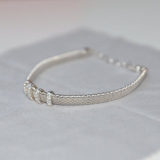 925 Italian Silver Bracelet,5mm flat gold string wire-wound bracelet，16+3cm