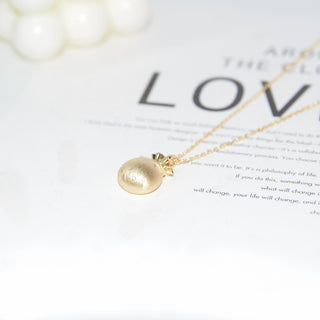 925 Handcrafted necklace，Zircon drawing blessing bag chain，40+5cm