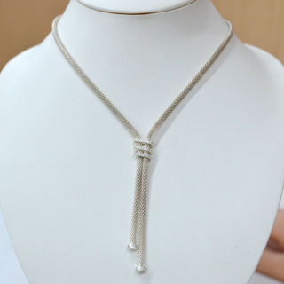 925 Italian Silver Necklace 3m round new weave drill sweater chain 60cm