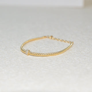 925 Italian Silver Bracelet 3m flat single-loop gold string wire bracelet, 16+3cm