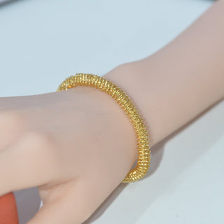 925 Italian Silver Bracelet 6.7m double torsion spring coil bracelet