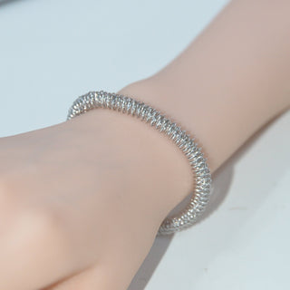 925 Italian Silver Bracelet 6.7m double torsion spring coil bracelet